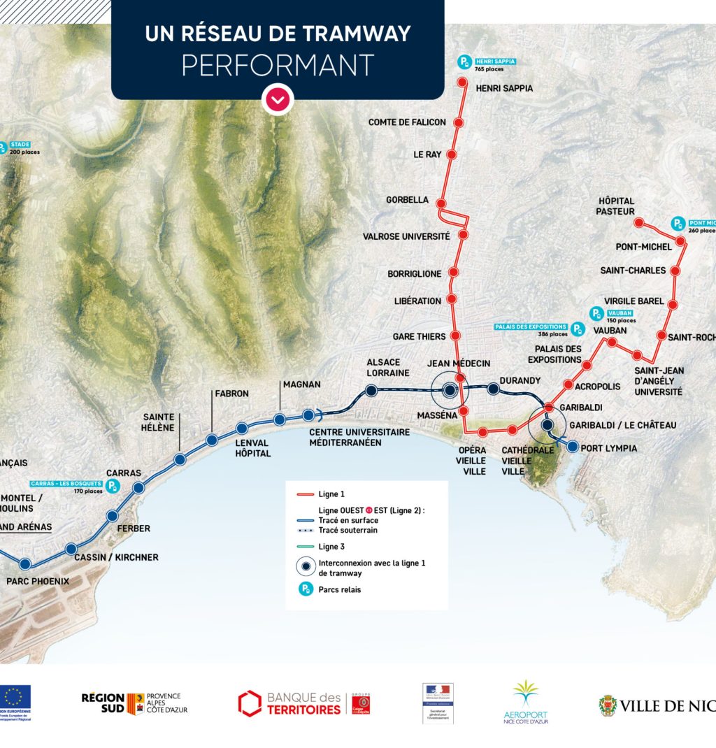 Plan Réseau Ligne Azur Nice